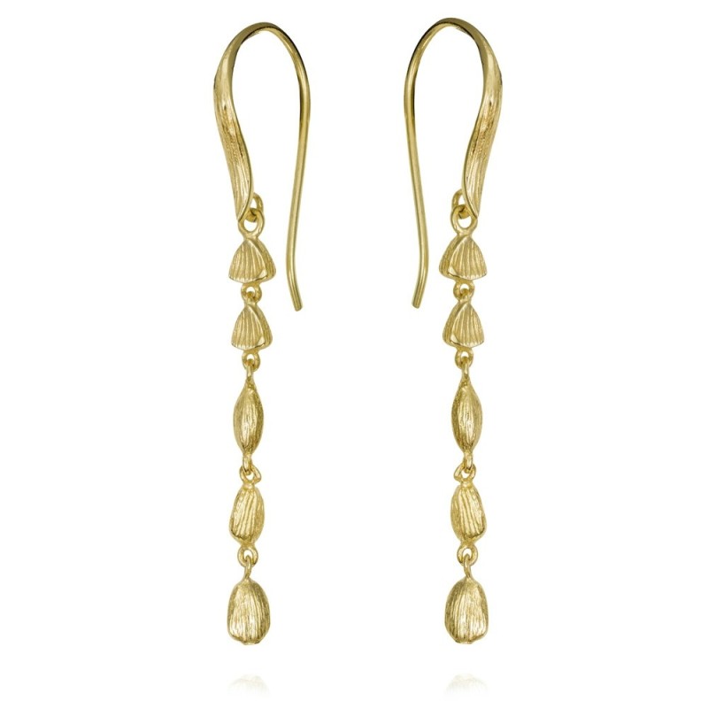 Pendientes NUGGETS de Plata. Baño de Oro 18k