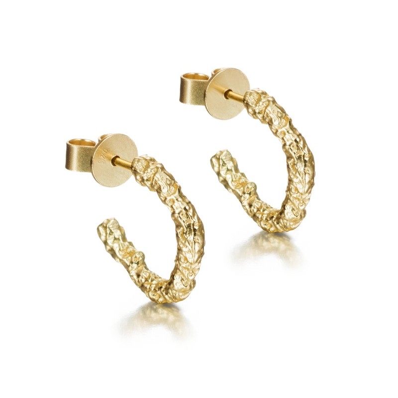 Pendientes LAVA de Plata. Baño de Oro 18k
