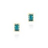 Pendientes con apatita rectangular en baño de oro 18k