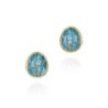 Pendientes de turquesa con baño de oro 18k