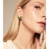 Pendientes de Ónix Verde hexagonal con baño de oro 18k