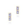 Midi rectangular iolite earrings in 18k gold vermeil