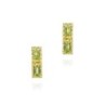 Pendientes midi con olivino rectangular en baño de oro 18k