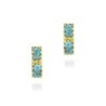 Midi rectangular turquoise earrings in 18k gold vermeil