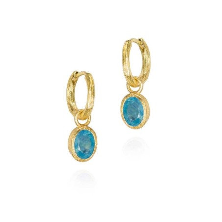 Pendientes AGUAMARINA plata/baño oro