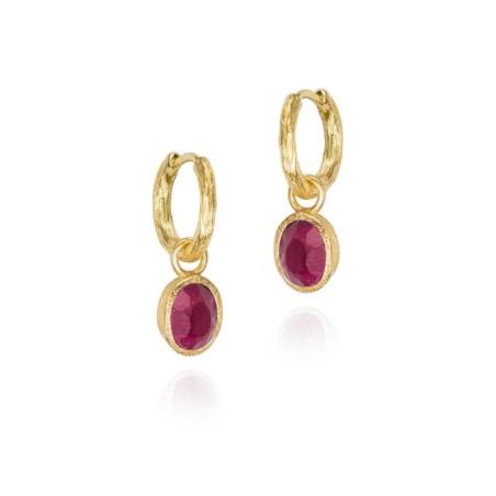 RUBY earrings sterling silver/gold vermeil