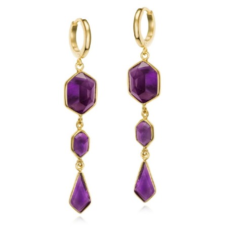 Pendientes GEO de Plata. Baño de Oro 18k