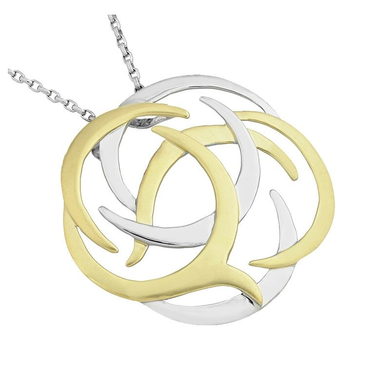 Colgante SHIELD de Plata.Baño de Oro 18k