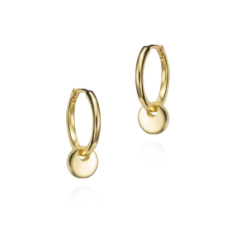 Pendientes FUN de Plata. Baño de Oro 18k
