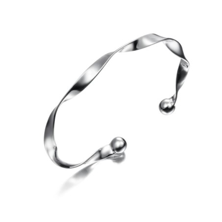 Brazalete espiral de plata de ley