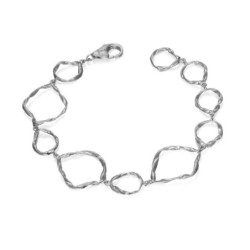 Irregular link bracelet in sterling silver