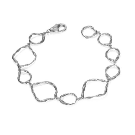 Pulsera eslabones irregulares plata de ley