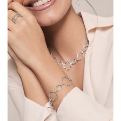 Irregular link bracelet in sterling silver