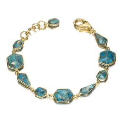 Pulsera TURQUESA plata/baño oro