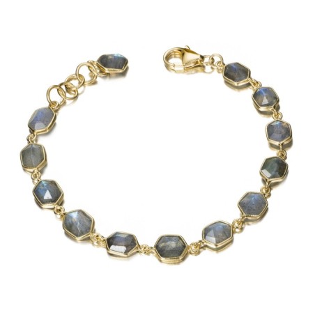 Pulsera LABRADORITA plata/baño oro