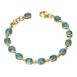 Pulsera TURQUESA plata/baño oro