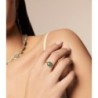 Anillo con Turquesa hexagonal en baño de oro 18k