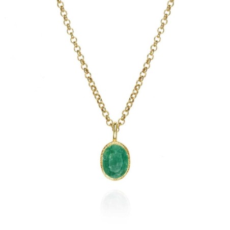 EMERALD pendant sterling silver/gold vermeil