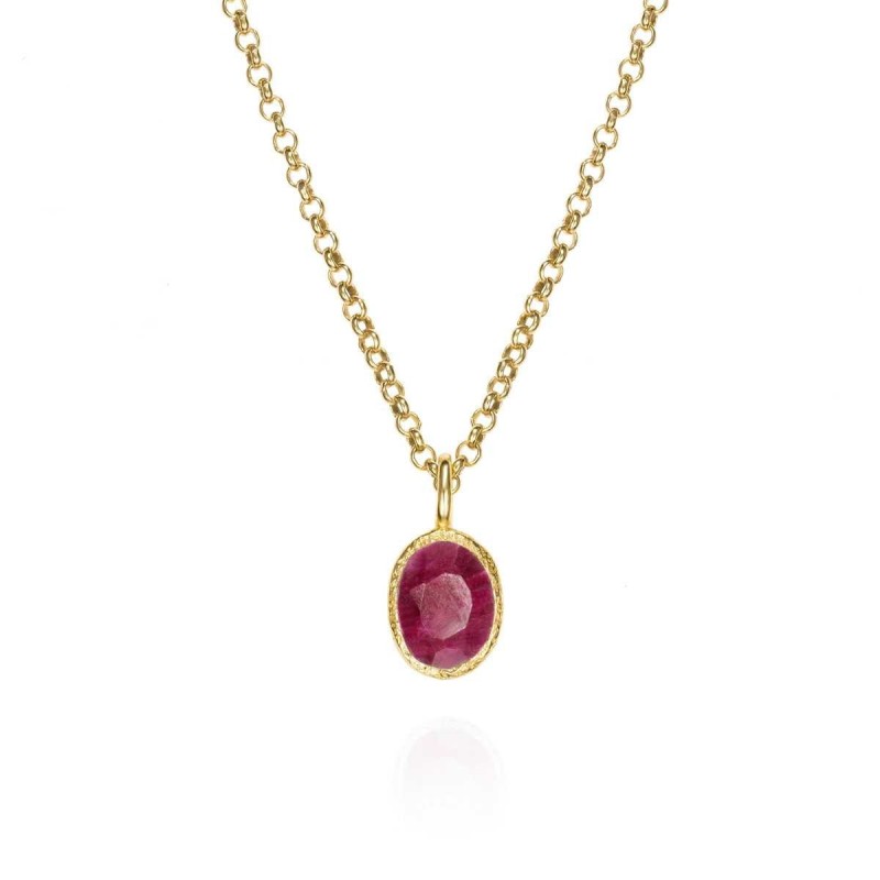 RUBY pendant sterling silver/gold vermeil