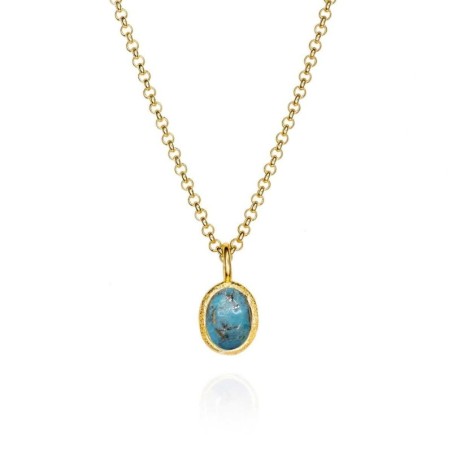 Colgante TURQUESA plata/baño oro