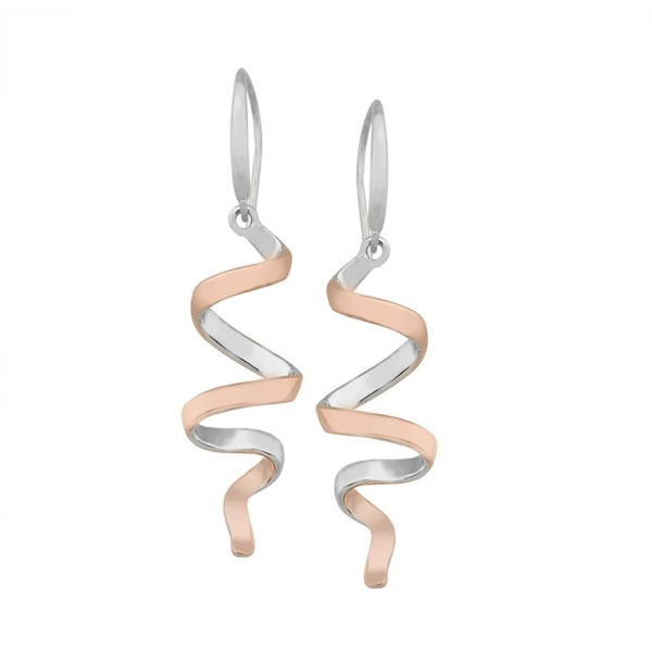 Long sterling silver earrings with rose gold plating