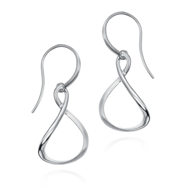 Fluid organic hook earrings in sterling silver 925