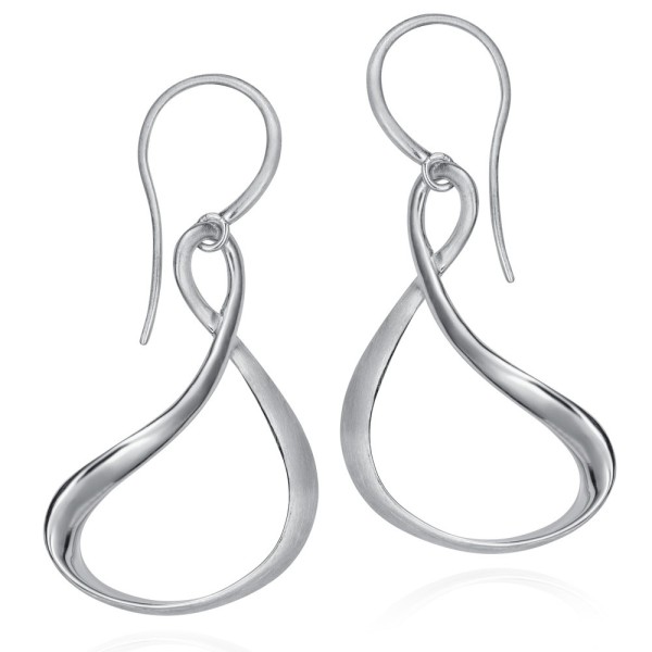 Midi fluid organic hook earrings in sterling silver 925