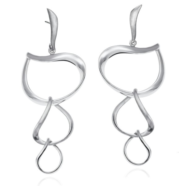 Pendientes midi orgánicos de plata de ley 925