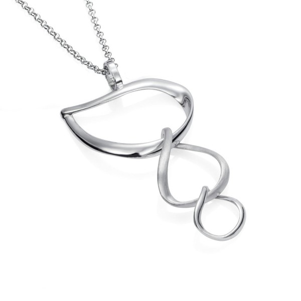 Midi fluid organic pendant in sterling silver 925