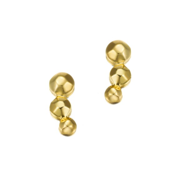 Pendientes de presión de plata con baño de oro 18k