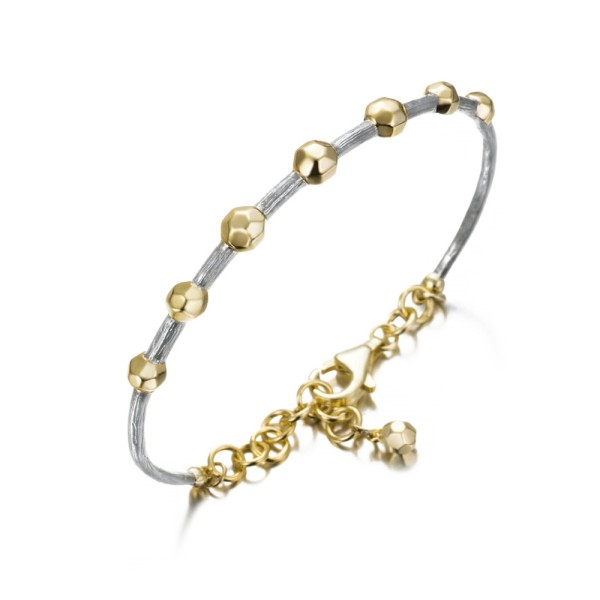 Rigid 18k gold vermeil silver bracelet
