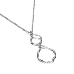 Irregular pendant with two links in sterling silver
