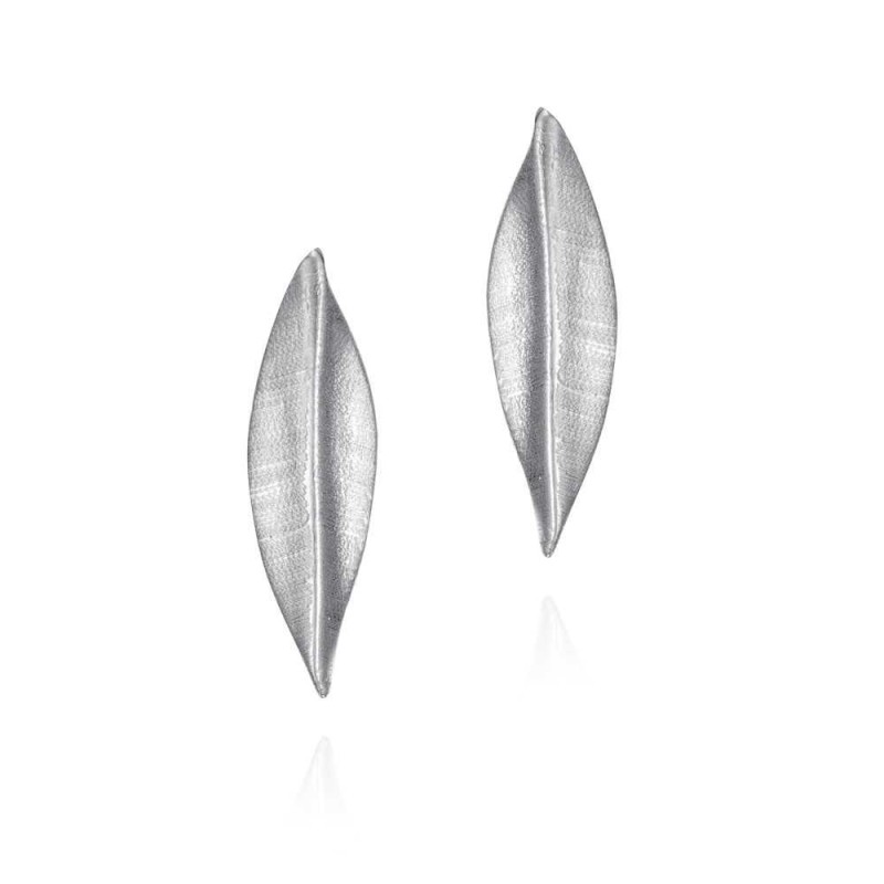 Pendientes de hoja de plata de ley 925