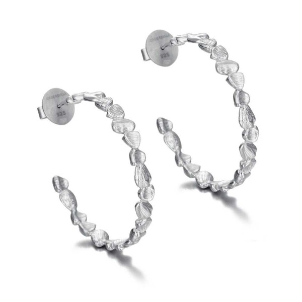 Pendientes de aro de textura irregular en plata de ley 925