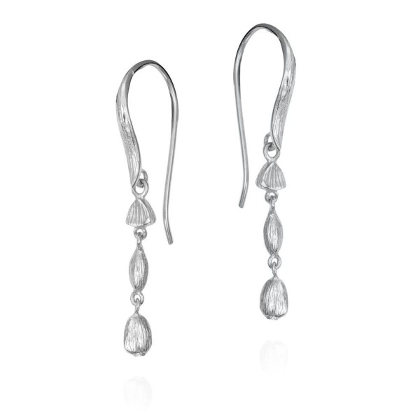 Short hook earrings with an irregular texture in 925 sterling silver
