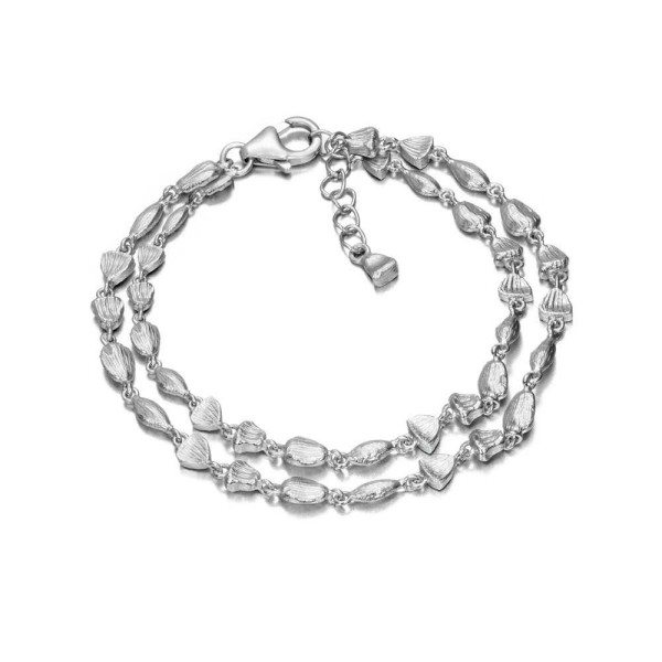 Double bracelet with an irregular texture in 925 sterling silver