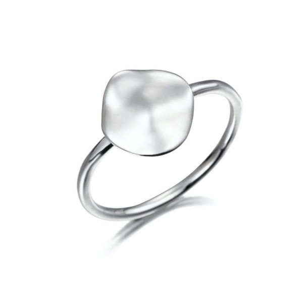 Anillo de gota orgánica de plata de ley 925