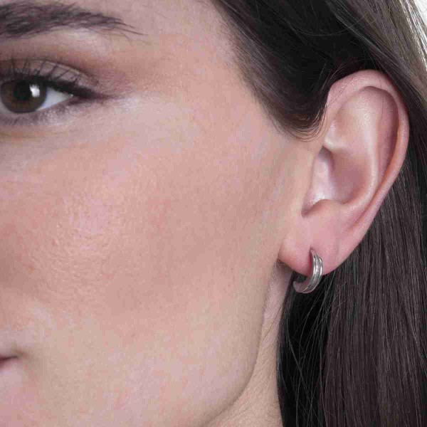 Pendientes orgánicos pequeños de plata de ley 925