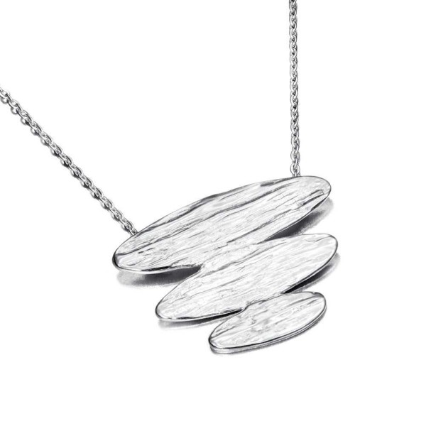 Midi organic shape necklace in sterling silver 925