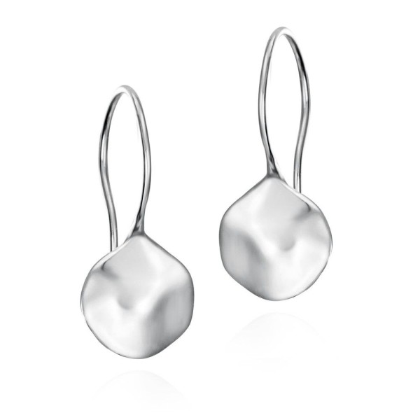 Organic drop hook earrings in sterling silver 925