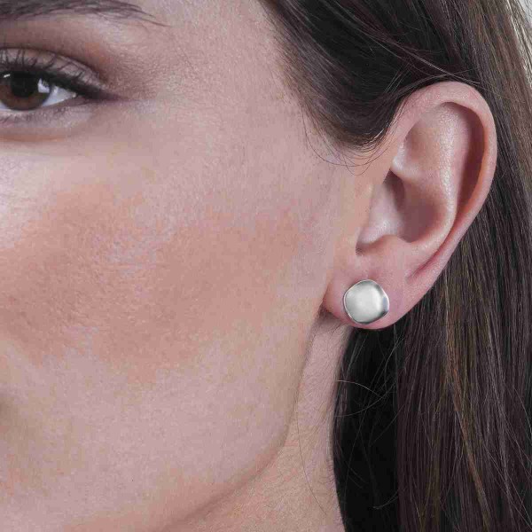 Pendientes de gotas orgánicas de plata de ley 925