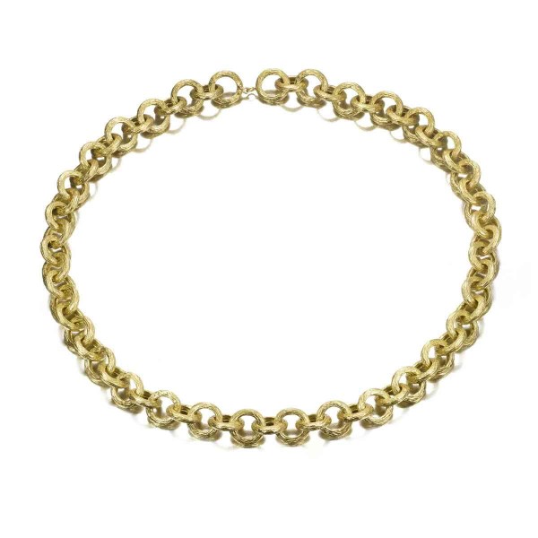 Collar de eslabones de plata con baño de oro 18k
