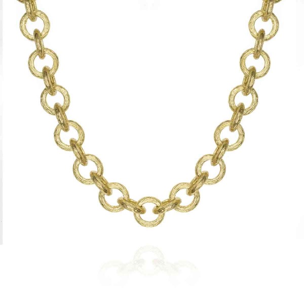 Collar de eslabones de plata con baño de oro 18k
