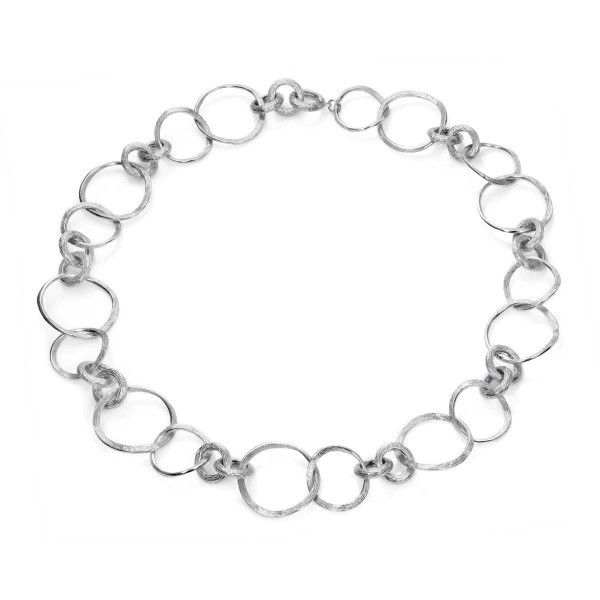 Mixed link necklace in sterling silver 925