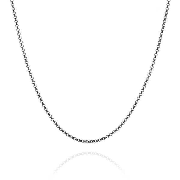 Sterling Silver Chain with Black Ruthenium Finish 40 cm