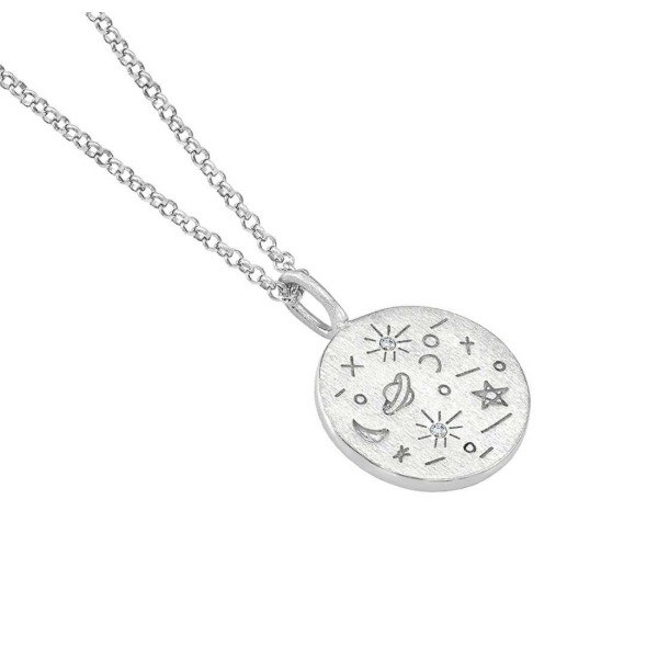 Engraved 925 sterling silver pendant with blue topaz