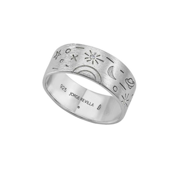 Anillo grabado de plata de ley 925 con topacio azul