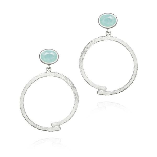 Pendientes con amazonita de plata de ley 925