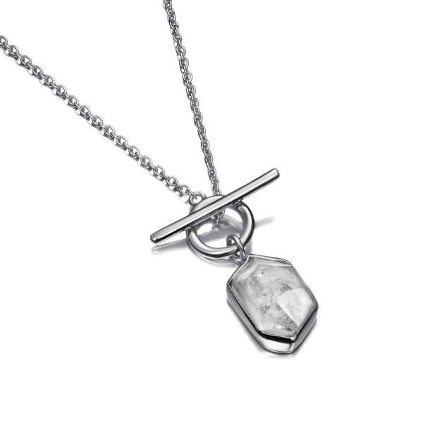 Necklace with herkimer quartz in sterling silver 925