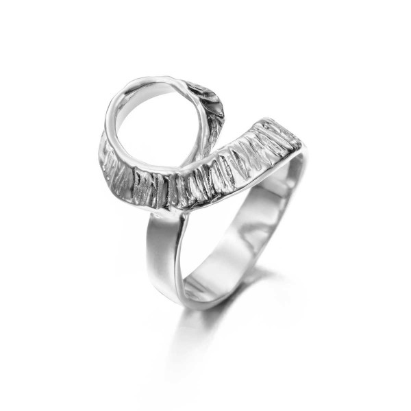 Organic texture ring in 925 sterling silver